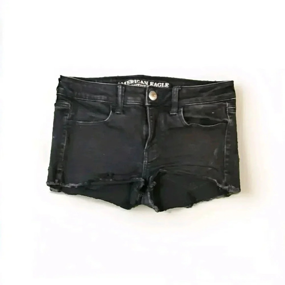 American Eagle Outfitters Pants - American Eagle Shorts Womens Size 4 Black Super Stretch Hi-Rise Denim X4